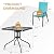 Arlopu 5 Piece Outdoor Patio Dining Set (Umbrella not Included), Porch Furniture with 4 Textline Chairs, 1 Square Glass Table for Garden, Backyard and Poolside, Lawn (Blue)