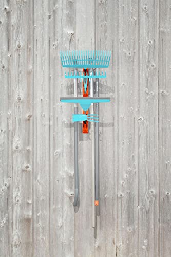 Gardena Combisystem-Geräteleiste: Wandhaken Für Die Aufbewahrung Von 6 Combisystem-Geräten Und Stielen, Platzsparend, Aus Hochwertigem Kunststoff Und Metall, Inkl. Schrauben Und Dübeln (3500-20)