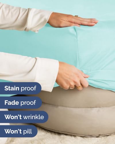 Image of Extra Deep Flex Top Split Head King Fitted Sheet - Hotel Luxury Single Fitted Sheet Only - Easily Fits 18 inch to 24 inch Mattress - Ultra Soft, Wrinkle Free w /Extra Deep Pockets - Spa Blue