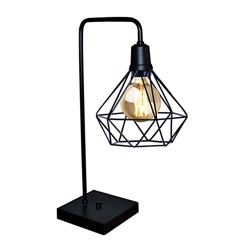 Abajur Luminaria De Mesa Com Aramado Retro - Preto