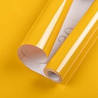 Self Adhesive Wallpaper --- Size: 30cmx3m/11.81 x118.11inches. Sticky back plastic roll is a beautiful yellow colours, self adhesive wallpaper is made of PVC and has a surface with tiny glitter particles Self Adhesive Wallpaper --- Easy to Apply. Wit...