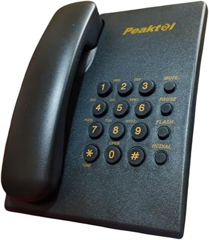 Basic Corded Telephone, Black, 12-Button Keypad