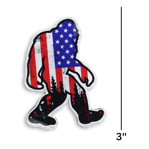 Imán de nevera acrílico Bigfoot con bandera americana miniatura 3