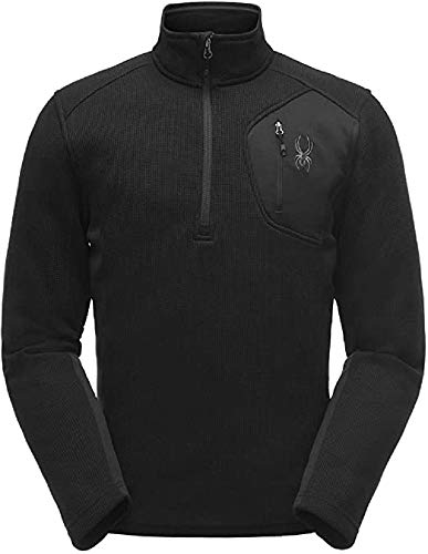Spyder Men's Bandit Half Zip Stryke Jacket, Black/Black/Black, Small