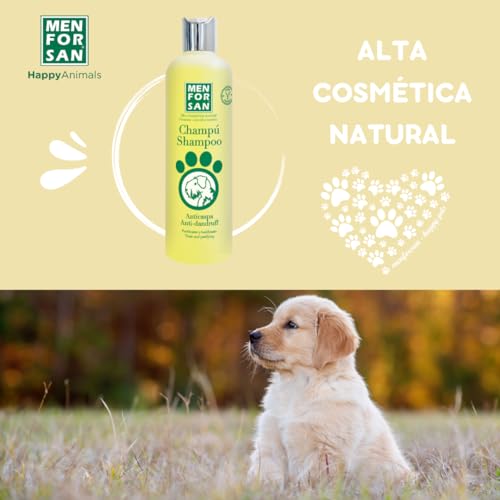 MENFORSAN Anti-Schuppen-Shampoo für Hunde | Bekämpft Schuppen und Hautschuppung | Zitrone | Weiches und glänzendes Fell | Reinigende und tonisierende Wirkung | 300 ml