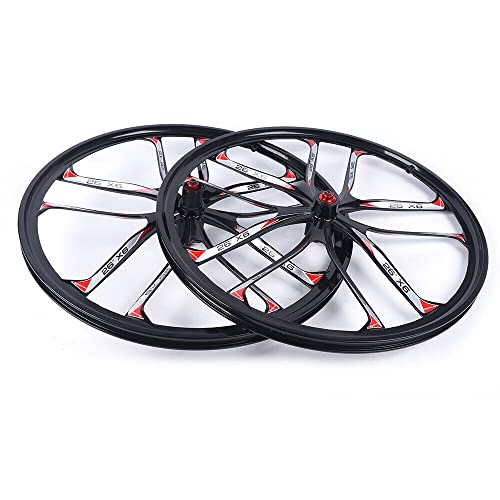 Tfcfl 26" 10 Spoke Rims Mag Alloy Bike Wheelset Disc Brake, Bicycle Front Rear Rear Bicycle Wheel Brake Kit For Road Bike (Black) #TOP4