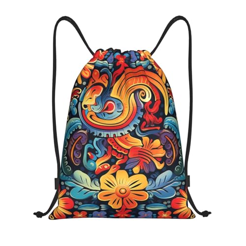 Drawstring Backpack Sports Gym Bags Draw String Bag for Women Men Mexican Drawstring Bags Sackpack