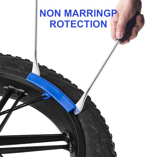 PINKJOY 11.5\" Tire Spoon Kit, 26pcs Tire Changing Tool for Motorcycle Dirt Bike Lawn Tractor Bicycle, Motorcycle Tire Changer Tire Removal Tool with 3pcs Rim Covers 6pcs Valve Tool Valve Cores