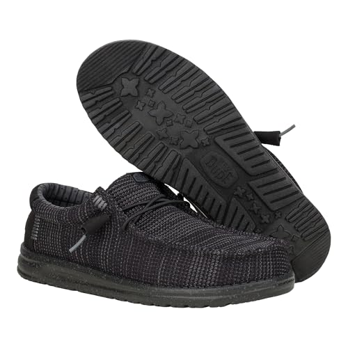 image for HEYDUDE Wally Stretch Sox Wide Black Size 9, Men’s Shoes, Men's Slip