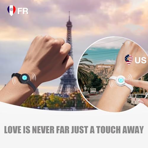 Long Distance Touch Bracelets, Light up & Vibration for Love - Pair of Couples Bracelets Long Distance Relationship Gifts for Girlfriend, Mother-Daughter, Sisters Bluetooth APP Set Up Pairing Jewelry2