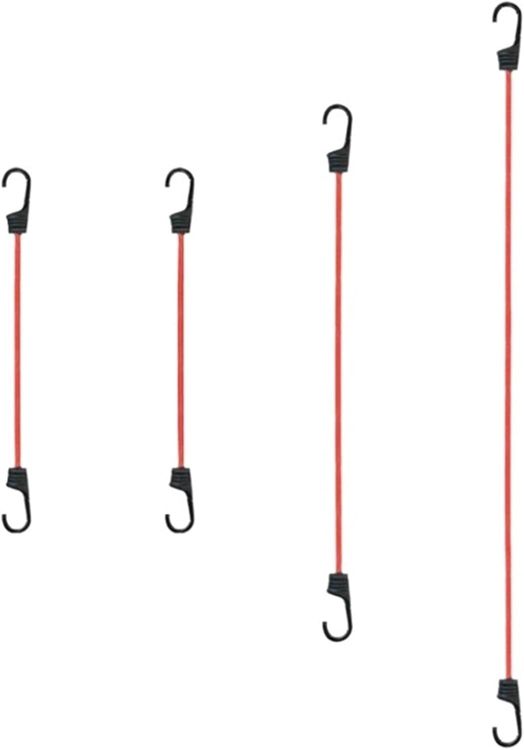 Mini Bungee Cords 6pcs Bungee Cords Buckle Tie-Down Cargo Straps Hook Loop Fastener Ratchet Belt Luggage Holder for Outdoor Camping(KIT)