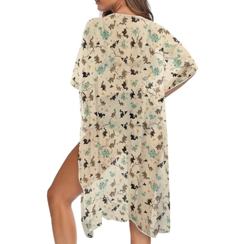 Traje de baño tipo kimono Poceacles ropa de playa y cubre biquini para mujer