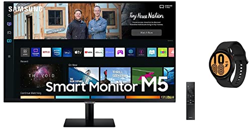 Image of Samsung 27-inch(68.58cm) M5 FHD Smart Monitor, Speakers, Remote, 1 Billion Color, Smart TV apps, TV Plus & Galaxy Watch4 Bluetooth(4.4 cm, Black, Compatible with Android only)