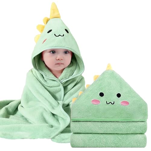 Image of Hooded Baby Towels - Premium Ultra Soft Organic Baby Bath Towel - Absorbent and Hypoallergenic Towels for Baby Boy Girl, Toddler, Newborn Essentials (Green)