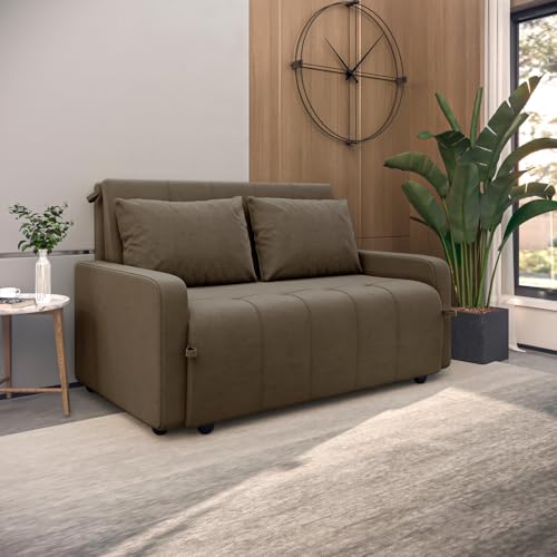Sofá Cama 3 lugares Capuccino Amora Matrix