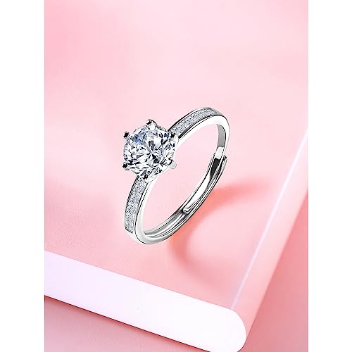 Cubic Zirconia Studded Plated Solitaire Adjustable Finger Ring, Stylish Jewellery