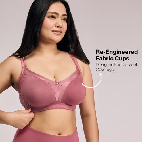 Image of NYKD NYB101 Cotton Non Padded Non Wired Full Coverage Everyday Bra M-Frame Bounce Control (Plus