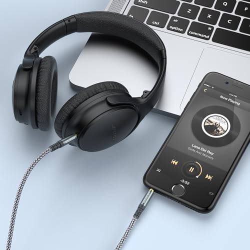 3.5mm to 2.5mm Aux Audio Cable (5FT),Replacement Audio Cord Compatible with SoundTrue Soundlink Bose 700 QuietComfort QC45 QC35II QC35 QC25 Noise Cancelling Headphones,NC700 On-Ear 2 OE2 OE2i (Grey)