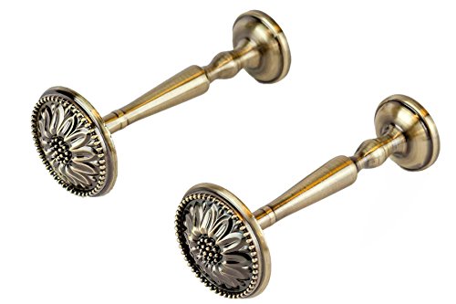 Par de alzapaños, de latón antiguo y cromo satinado, para sujetar cortinas Cover