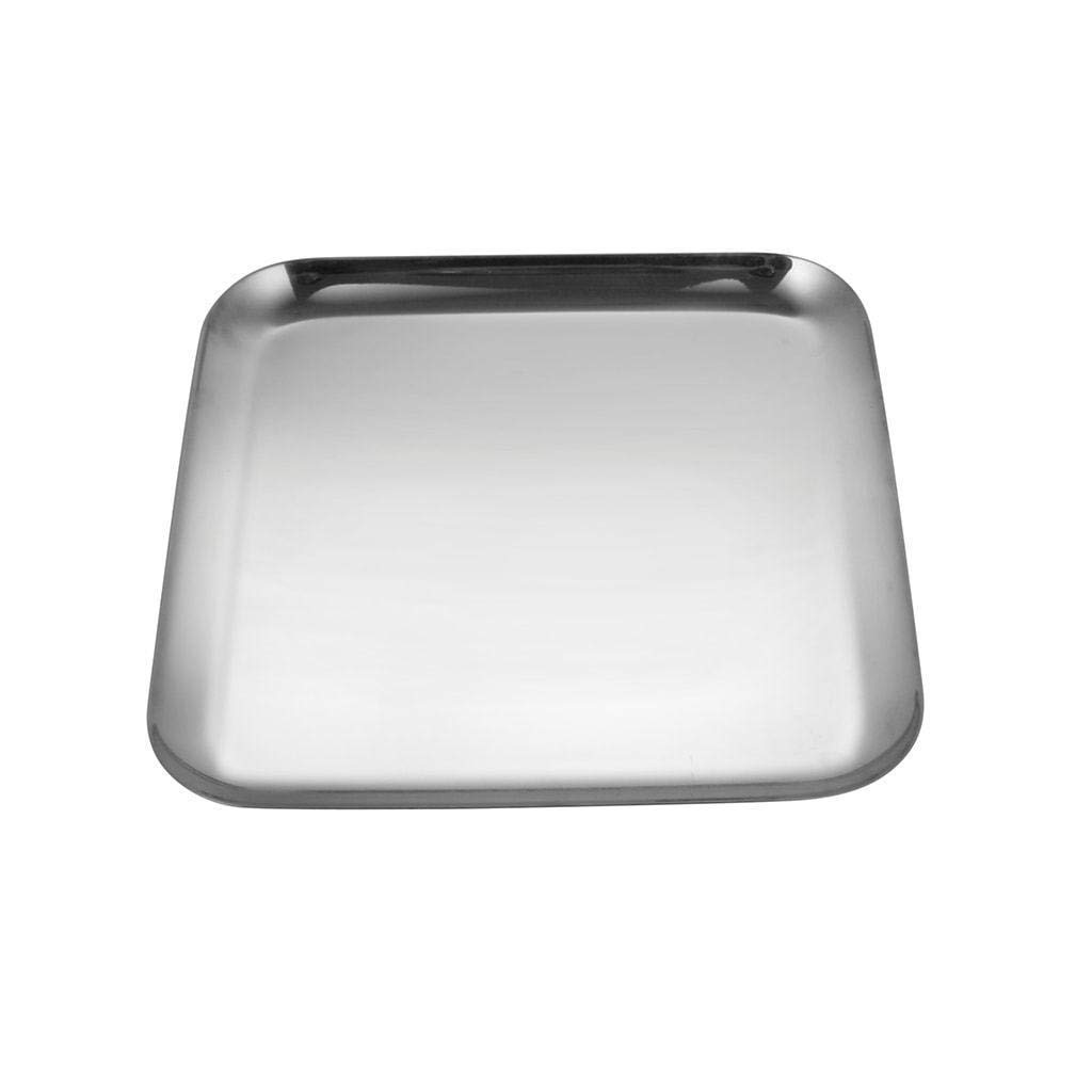 Shri & Sam and Stainless Steel Robusto Square Tray, 26cm, Silver