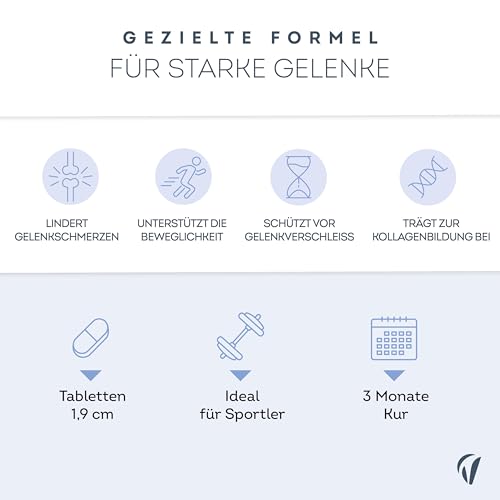 Glucosamin Chondroitin MSM – 180 Tabletten - Mit Vitamin C, Zinc, Boswellia - Für Knochen, Knorpel, Kollagenbildung - Gelenkkapseln - Laborgeprüft, Ohne Zusatzstoffe - Vitavea