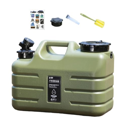 ICDKOYK Contenedor de Agua para Acampar con Grifo, Jarra Grande para almacenar Agua, Tanque para Senderismo, contenedor portátil de Almacenamiento de, Verde, 34x15x24cm 11L