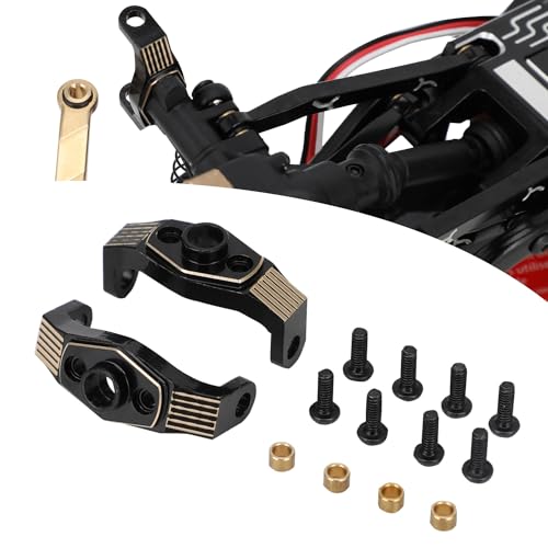 9.5g Brass Caster Blocks C-Hubs Front Counterweight for TRX4M Upgrade Parts 1/18 RC Crawler Car, 2PCS-Black
