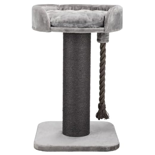 TRIXIE Kratzbaum XXL Klara 100 cm in grau – robuster Katzenbaum für große Katzen mit einer gemütlichen, erhöhten Liegefläche, komfortabel & stabil – 44677