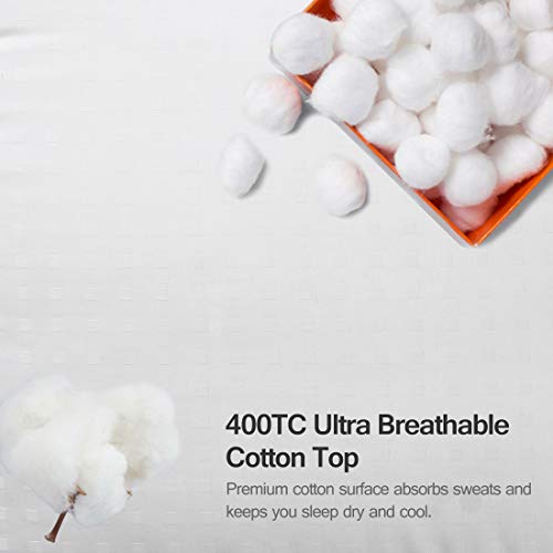 KARRISM Extra Thick Mattress Topper(King), Cooling Mattress Pad Cover Topper, 400TC Cotton Pillow Top (8-21Inch Deep Pocket)