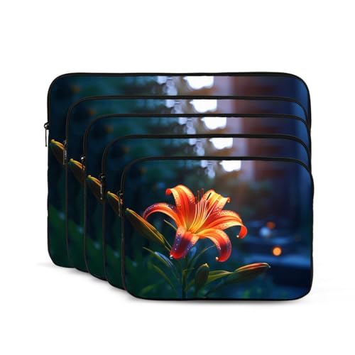 Orange Lily Laptop Sleeve Case 13 Inch Suitable for Notebook Computer Tablet Traveling Carrying Simple Case2