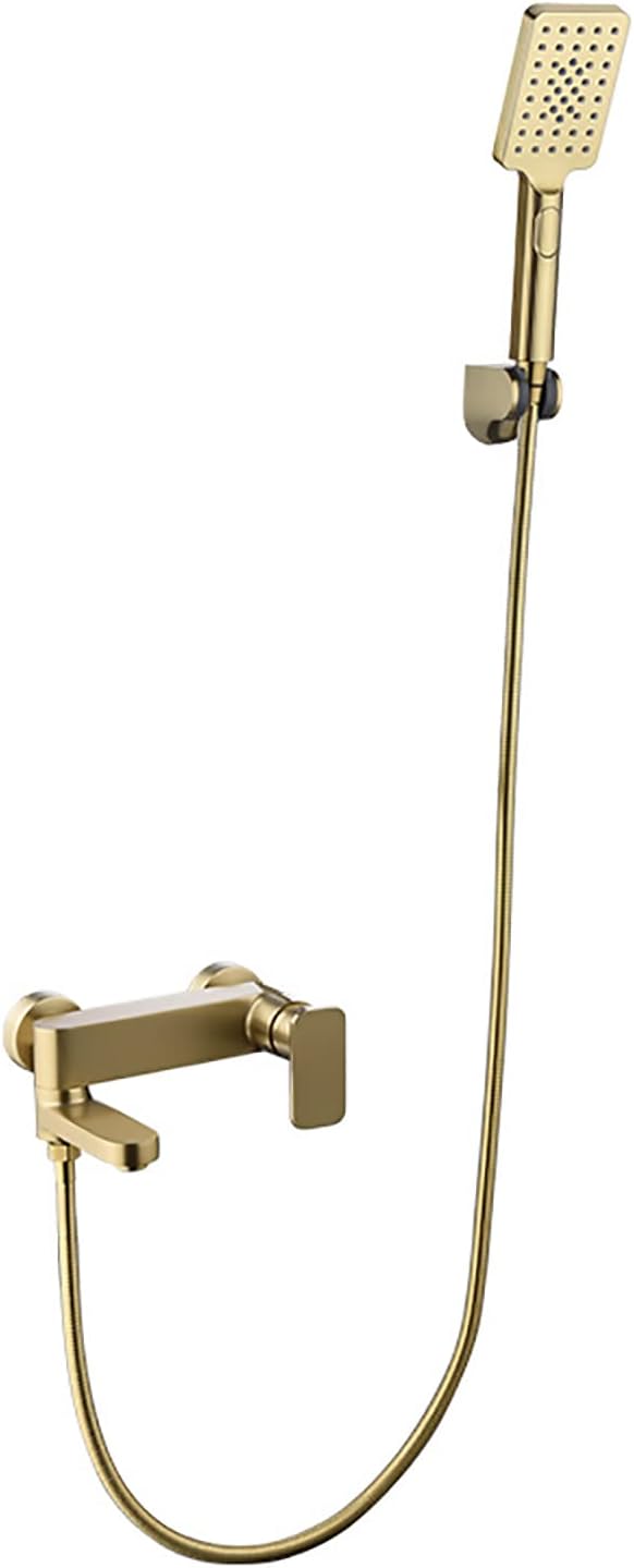 Tub Faucet with Handheld Sprayer Tub Filler Faucet Wall Mount Brass