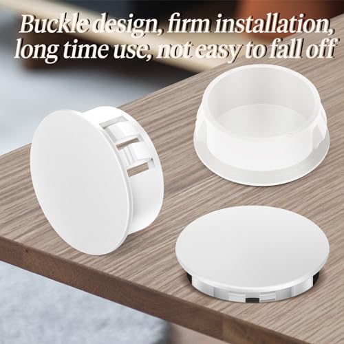 Image of 30PCS 2 inch White Plastic Plugs Hole, Round PA66 Plug Furniture Hole Decorative Cover