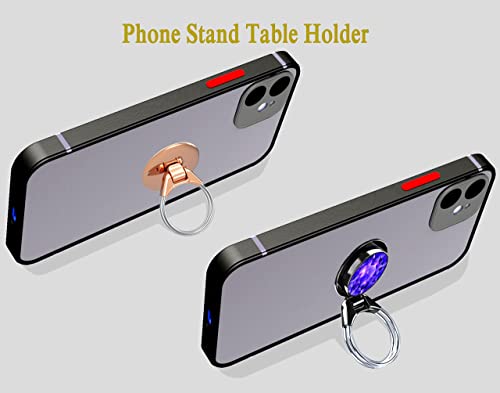 Phone Ring Holder Finger Kickstand Ulvmyring[4 In 1]-Phone Ring Grip,360° Rotation Phone Kickstand,Cd Slot & Air Vent Car Phone Mount,Compatible With Iphone,Samsung And More(1Black +1Rose Gold) #TOP1