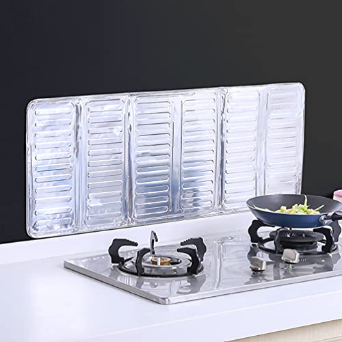 Oil- Guards 6Pcs Aluminum Foil Splatter Screens Oil Baffles Foldable Grease Screen Oven Splatter Guard Gas Stove Oil Splatter Board For Kitchen Cooking Frying Silver Oil- Proof #TOP4