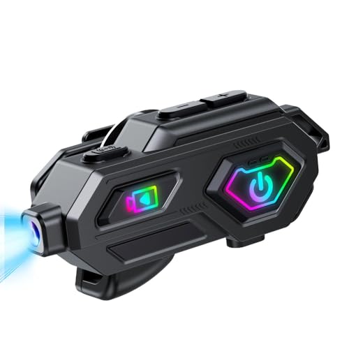 Comunicador Casco Moto Bluetooth 5.3, Intercomunicador Casco Moto con Camara Intercomunicador Motos Doble Cancelación de Ruido DSP CVC, IPX5 Impermeable Individual (Con Sistema de Intercomunicación B)