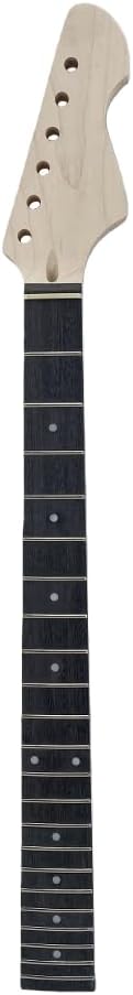 Left Hand 22 Fret Electric Guitar Neck 25.5 inch Scale Maple Neck with Rosewood Fretboard and Block Inlay Bolt-On Construction, DIY Replacement Neck for Guitar Builds and Upgrades