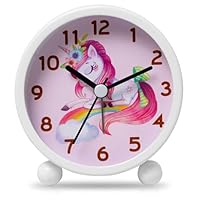 Sunshine smile Kinder Lernwecker,Wecker Kinder,Kinderwecker Mädchen,Wecker Analog Ohne Ticken Kinder,Kinderwecker ohne Ticken,Lernwecker Mädchen,wecker Einhorn,Kinderuhr Lautlos mit Nachtlicht