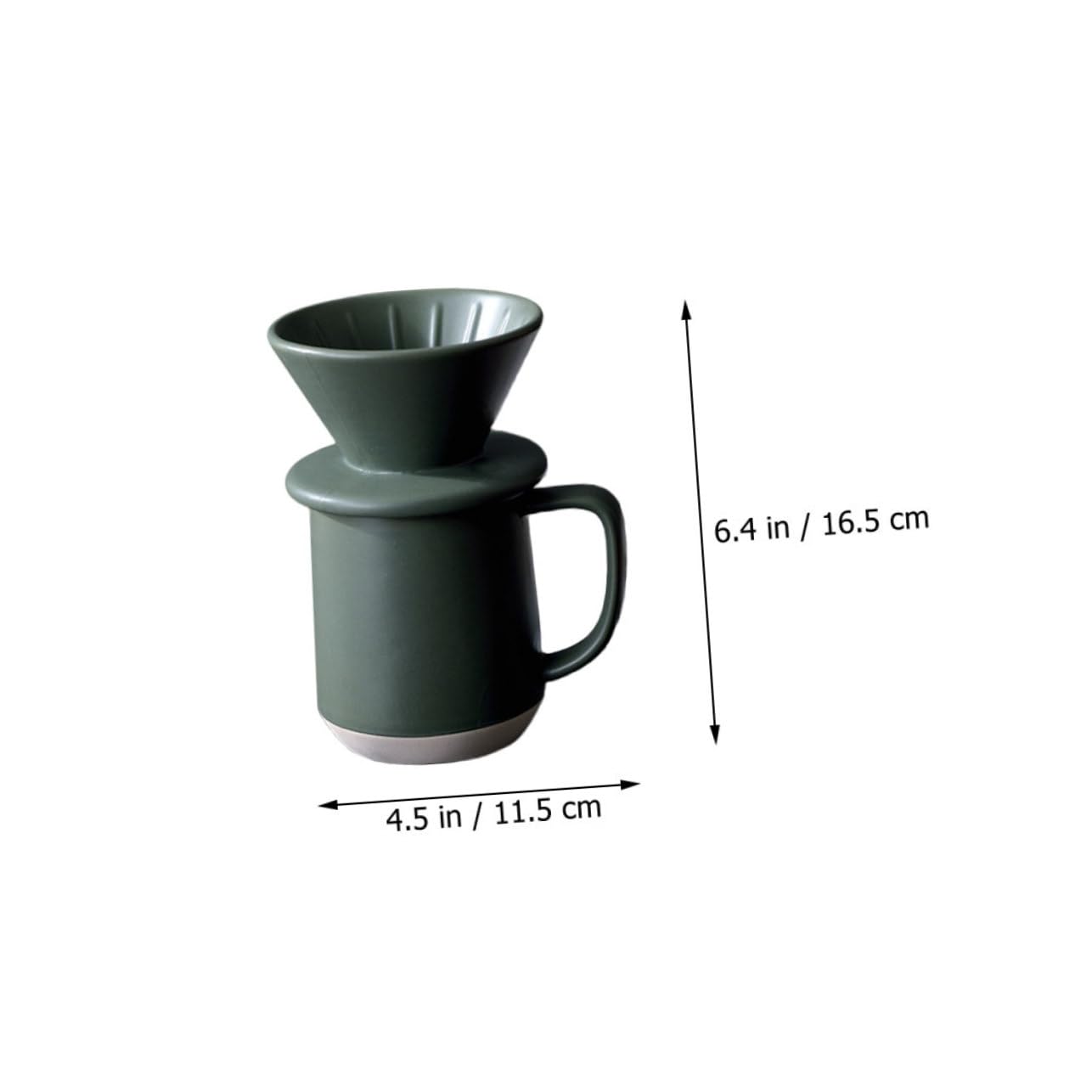 Taza de Café de Cerámica Filtro Manual para Preparar Café | Verde Detalles Delicados , Formato Ligero y Portátil y Filtrado Fino Uso Práctico , Diseño Simple