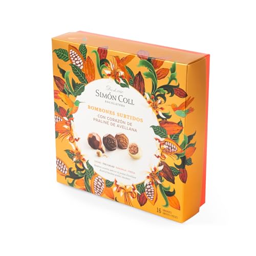 Bombones surtidos con interior de Praliné de Avellana, Caja de 16 unidades, 144g | Simón Coll