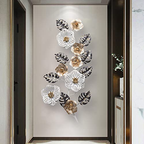 Ainydie Große Metall Wanddekoration, Metall Wandkunst Dekoration Hängende Skulptur, Innendekoration für Balkon Terrasse Veranda Schlafzimmer Wohnzimmer Büro,140x55cm Cover