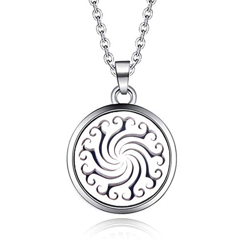 Preisvergleich Produktbild Aromatherapie-Anhänger Durchbrochene Muster Aroma Anhänger Halskette Edelstahl Aromatherapie Ätherisches Öl Diffusor Parfüm Box Medaillon Anhänger Schmuck
