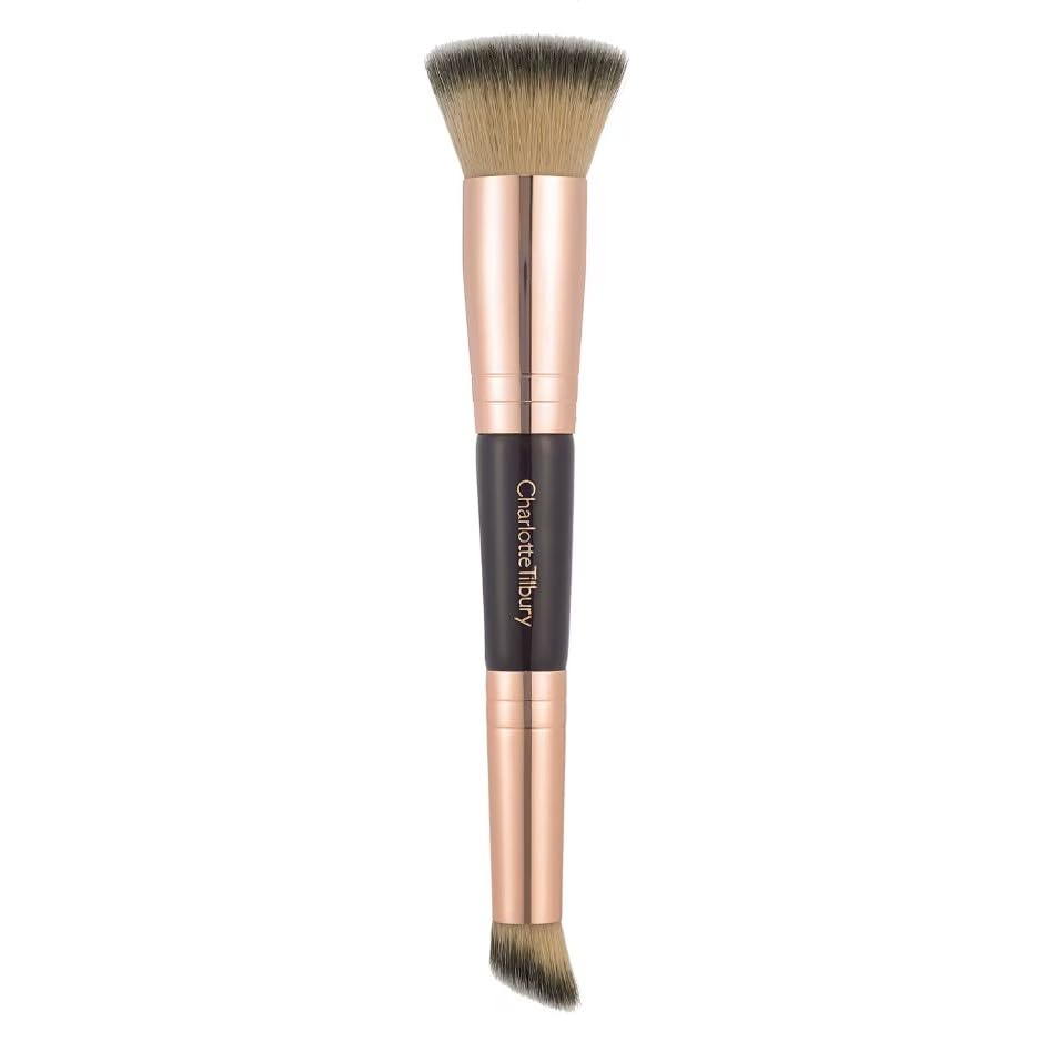Charlotte Tilbury ORIGINAL | BROCHAS Y PINCELES PARA MAQUILLAJE | by BELLA | (Hollywood Complexion Brush - Brocha Contouring 2 en 1, 1 unidad (Paquete de 1))
