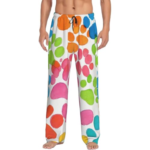bear paw Print Funny Elastic Waist Loose Soft Comfortable Men's Sleep Pajama Pants(S-3XL)