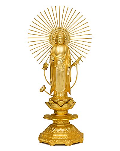 仏像 阿弥陀如来 御東用19.5cm(金メッキ/24金) 仏師:牧田秀雲 原型_『浄土真宗大谷派(東)』 高岡銅器(あみだにょらい東/L)