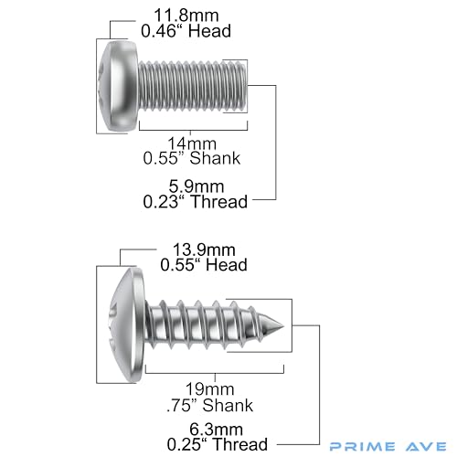 Prime Ave Stainless Steel License Plate Screws Compatible/Replacement for Nissan & Infiniti (Standard Length) - Thumbnail 7
