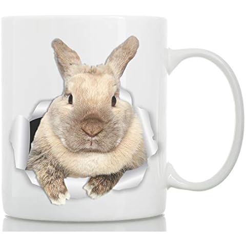 Rascally Rabbit Mug - Funny Bunny Coffee Mug - Perfect Bunny Gifts - Cute Rabbit Tea Cup (325ml) Cover