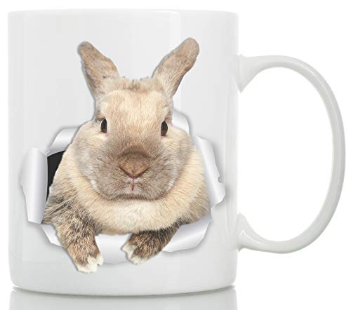 Winston & Bear Rascally Rabbit Mug - Funny Bunny Coffee Mug Easter Gift - Cute Novelty Cup (11oz)