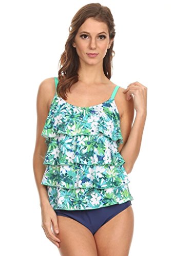 Womens Four-Tier Ruffle Tankini Made in USA Womens Four-Tier Ruffle Tankini Made in USA