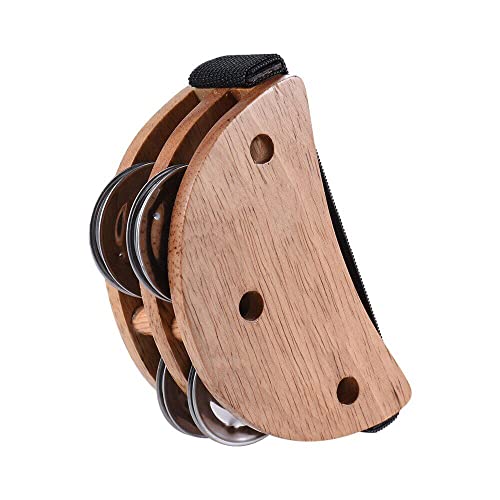 image for summina Elliptical Cajon Box Drum Accessory Foot Jingle Tambourine for