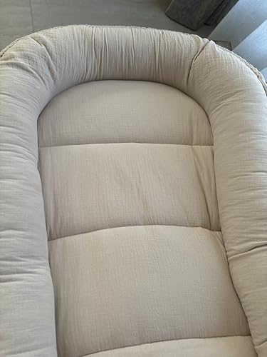 PaLulli® Musselin Stillkissen Stillkissenbezug aus 100% Musselin Baumwolle - Stillkissen für Baby, Stillhörnchen, Stillkissen Atmungsaktiv & Waschbar, Stillkissen Baby